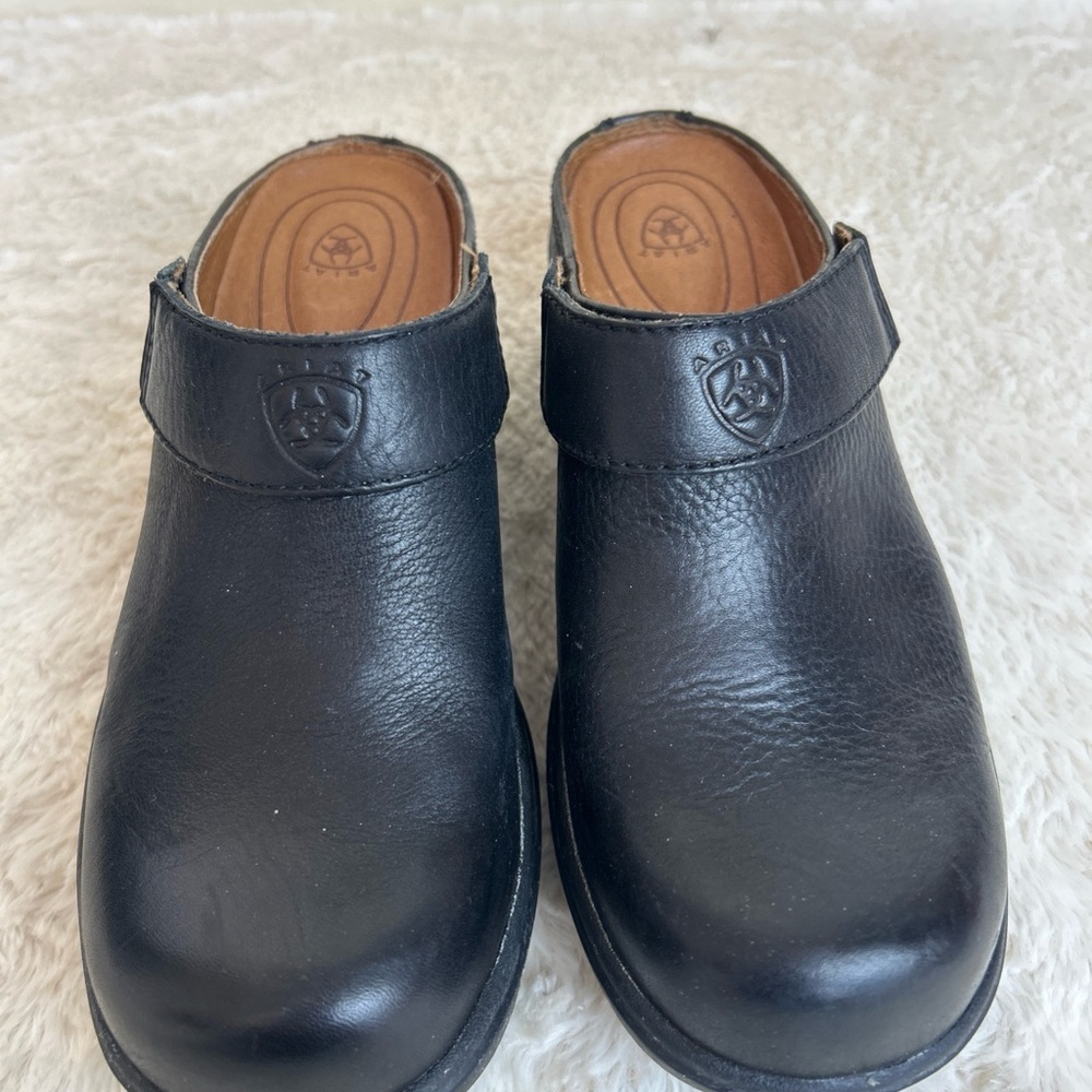 Ariat Santa Cruz Black Leather Slip-On Sling-Back Mules Women’s Size 7.5B 93801 - Picture 3 of 10